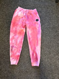 Victoria's Secret pink tie dye sweatpants Size L #loungewear #tie-dye