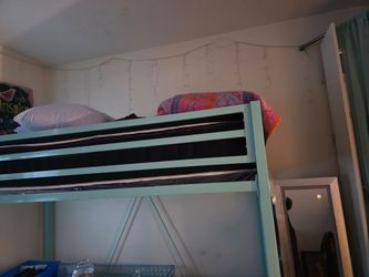 Teal blue loft bed twin
