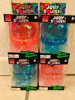 🔥ELUSIVE🔥NeeDoh Jelly Squish, 2 Blue, 3 Pink and 2 Purple