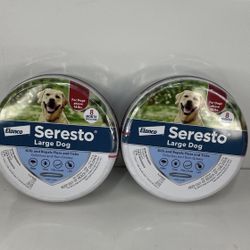2 Seresto Flea & Tick Collar LARGE DOGS- 8 Month Protection- NEW SEALED!
