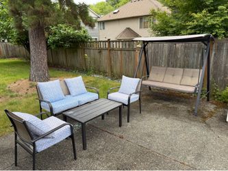Outdoor Patio Furniture Set with swing love seat
