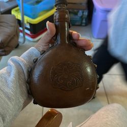 Vintage Leather Don Quixote Decanter