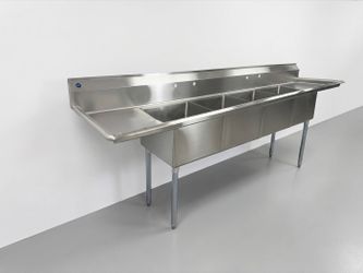 108 ins 4 Compartment sink two faucets NSF HN-C4T181812-18LR