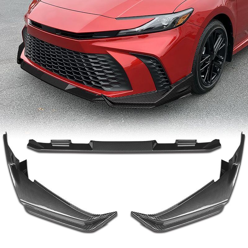 For 2025-2026 Toyota Camry SE XSE Carbon Look Front Bumper Lip Spoiler Splitter -(2-PU-399-PCF