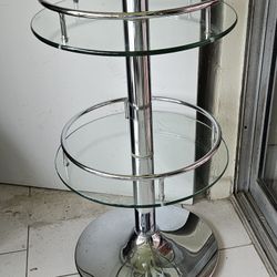 Elegante Bar De Vidrio Giratorio O Mesa Auxiliar Moderna 