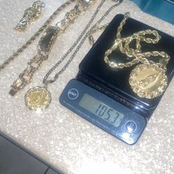 Gold Chains 14k, Pendants, Bracelet
