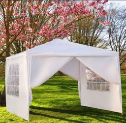 10 x 10 White Canopy Party Tent Wedding Tent Canopy With Sidewall