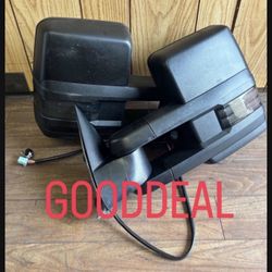 #16 FIT Chevrolet 03-06 Chevy Silverado Gmc Sierra Black Towing Power Heated Mirror Led