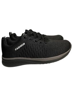 Men's Minimalist Knit Athletic Sneakers | Lightweight Low-Top Running Shoe | Jet Black