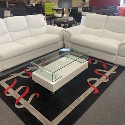 💥AMAZING  2pc White Sofa Set (Sofa - Loveseat) 👍FREE FINANCING AVAILABLE❗NO CREDIT CHECK❗ 