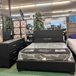 🔥Hot Deal🔥Brand New Queen Size Bed Frame + Dresser + Mirror + Nightstand $499, Finance Available, Delivery Available 