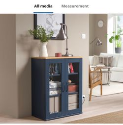 Ikea cabinet with glass drawers (Skruvby)