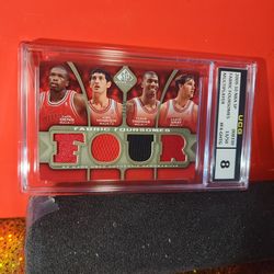 2009 SP Game Used Fabric Foursomes Level 1 Luol Deng Kirk Hinrich Tyrus Thomas 13/50 UCG
8