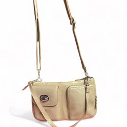 Brighton"Diva Daisy Utility Pouch”  OATML Leather CrossBody Wristlet