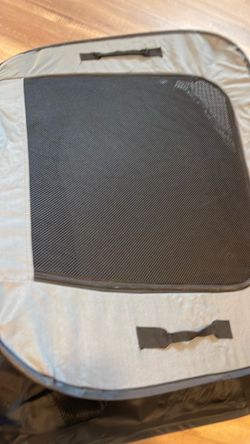 Gray and Black dog cage