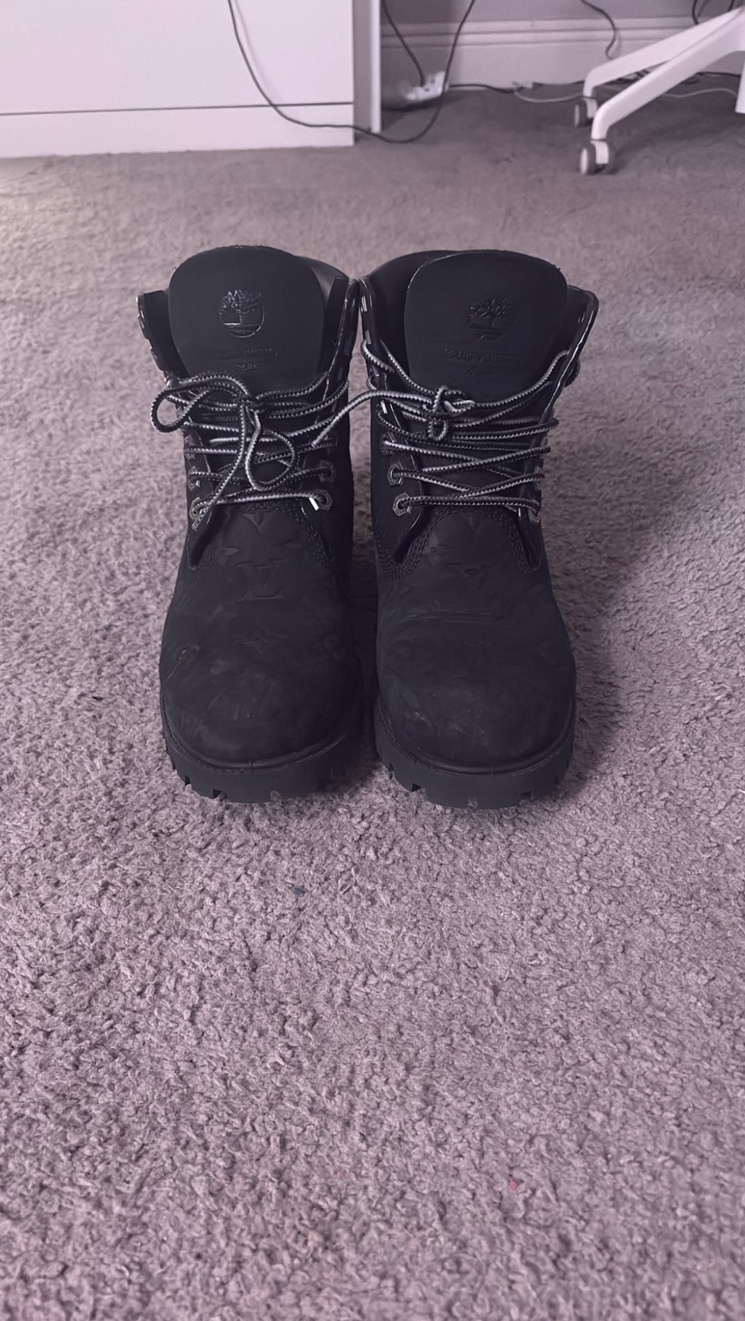 Loui Vuitton Black Timberland Boots
