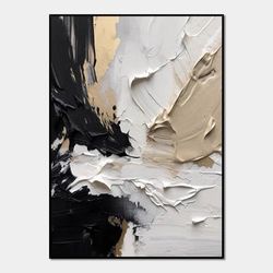 Wall Art, Oil Painting Abstract Painting Black