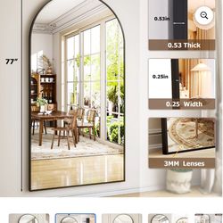 77x38 Large Floor Mirror Black Full Body 