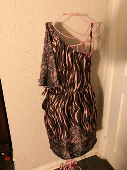 Collective Concepts Pink +Brown Dress