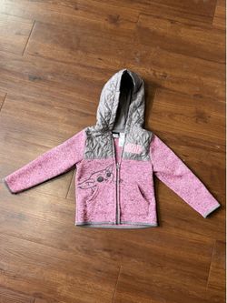 Star Wars Grogu Baby Yoda Pink Quilted Fleece Jacket Cottagecore 4T