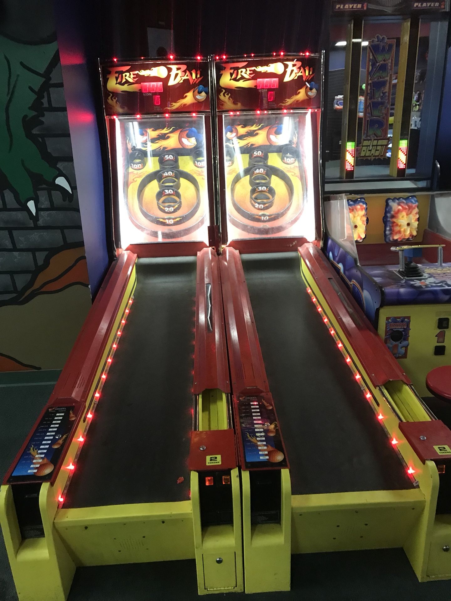 Fire ball skeeball arcade redemption ticket game