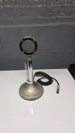 Astatic Chrome D-104 Lollipop Microphone w UG8 Stand Ham CB Radio Untested