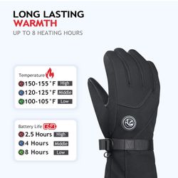 VELAZZIO Heated Gloves(S) Rechargeable 4800mAh Battery Electric Heating Gloves for Men Women + Rechargable Li-ion Batteries