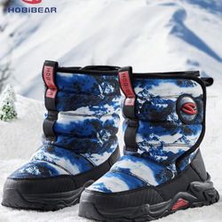 BRAND NEW IN BOX HOBIBEAR Toddler Snow Boots for Kids Boys Girls Outdoor Winter Shoes 	•	【Anti-collision】:Kids snow boots The upturned wide toe design