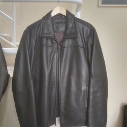 Leather Casual Jacket -Calvin Klein Large