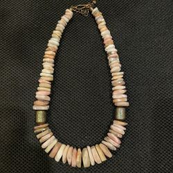 Jay King DTR Mine Finds Raw Pink Opal and Copper Necklace 20"