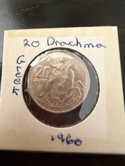 1960 20 Greek Drachma coin
