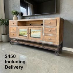 Industrial Rustic Wooden 76” Media Console / Sideboard – Free Delivery 🚚