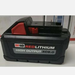 Genuine MILWAUKEE RED LITHIUM Battery M18V 48-11-1865 High Output XC 6.0 . Excellent working condition . Firm