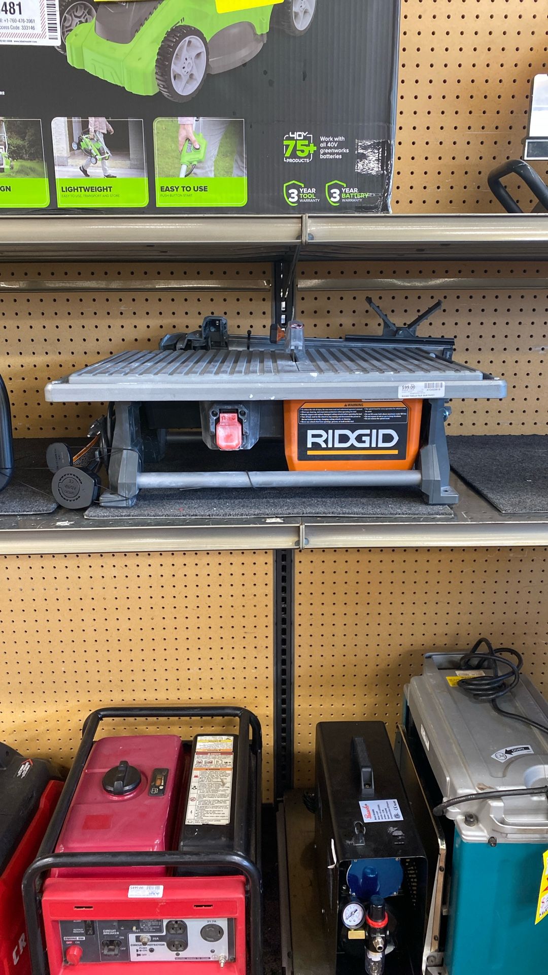Ridgid Tools Tile Saw R4021 (A1D023619)