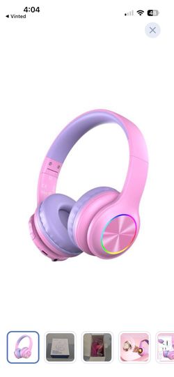 Pink wireless headphones