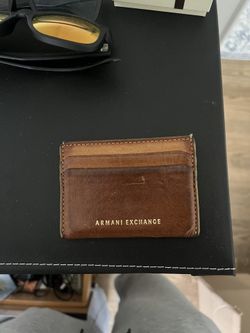 Brown Leather Armani Exchange Card Holder