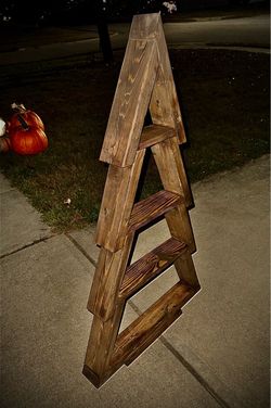 Rustic Wood Christmas Tree with Shelves
