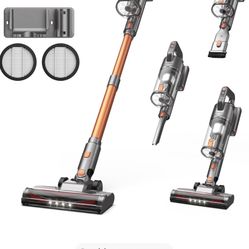 Cordless Vacuum Cleaner, 600W 50KPA 55Mins Vacuum Cleaners for Home, Stick Vacuum with LED Display, Anti-Tangle, Wall Mount, Lightweight, Rechargeable