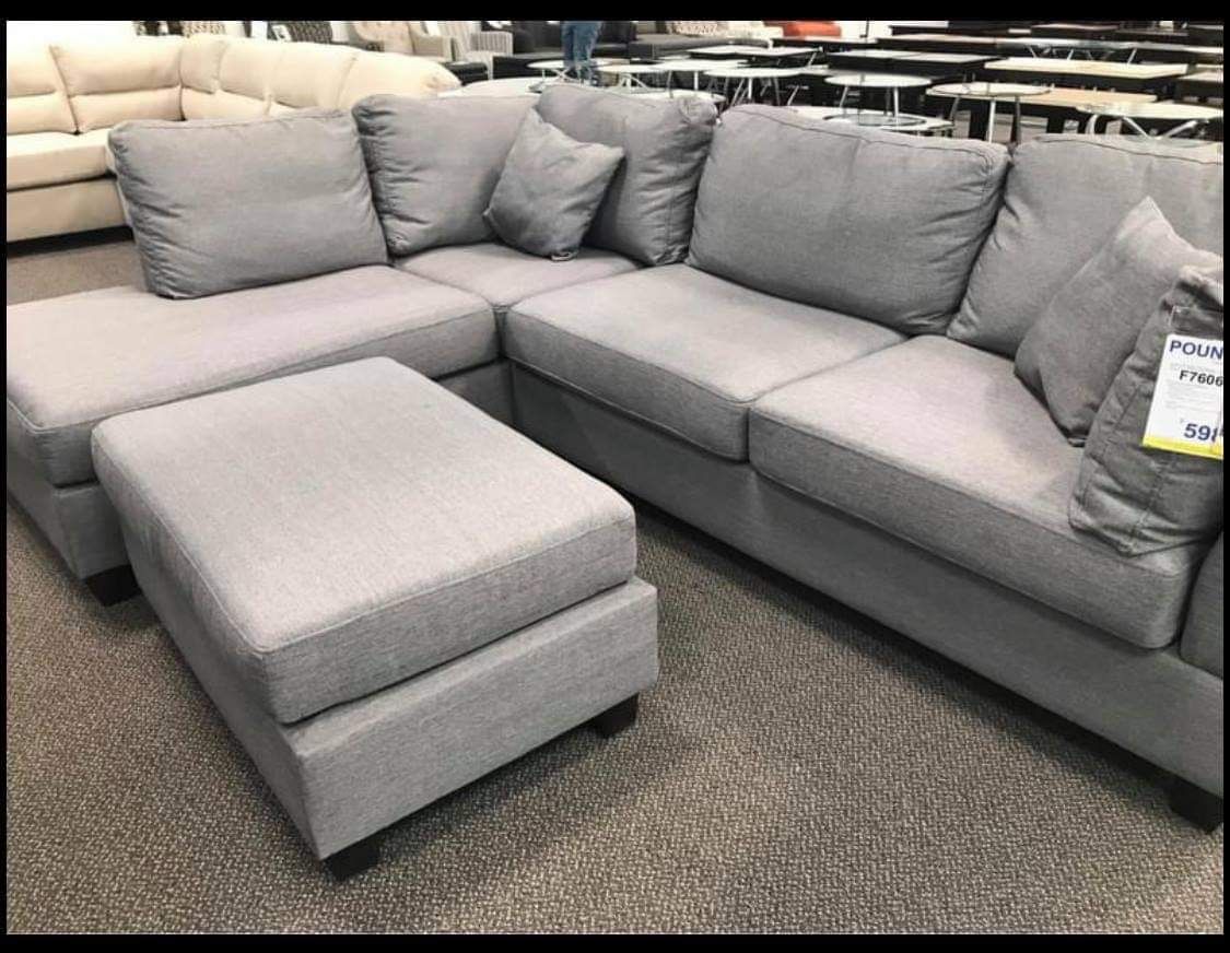New Gray Sectional Couch Only $50 Down Payment