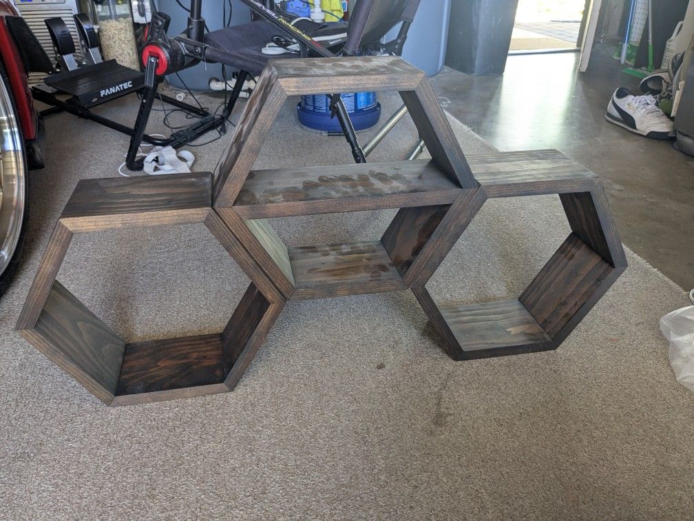 Set of Hexagon Shelves