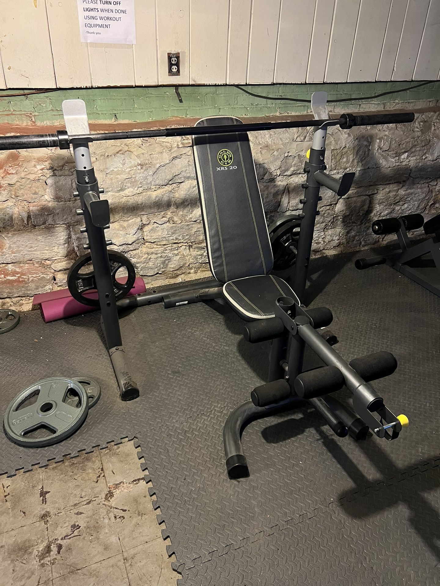 Gold Gym Multi Workout Bench Including Weights And Attachments!