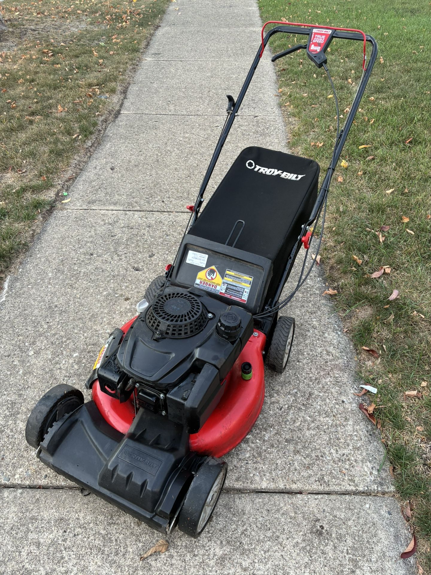 Troy Bilt Self Propelled Lawn Mower with Bag