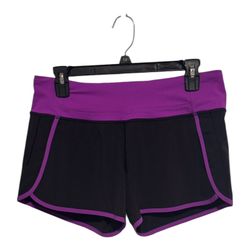 Lululemon Athletica Run Times *4 Way Stretch Short Size 6 Black/Ultra Violet