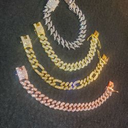 Bracelet set yellow, gold, rose, gold, and white silver