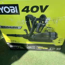 RYOBI 40V Whisper Series 145 MPH 625 CFM Cordless Battery Backpack Leaf Blower with 5.0 Ah Battery and Charger