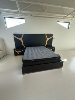 Black and Gold Bed Frame