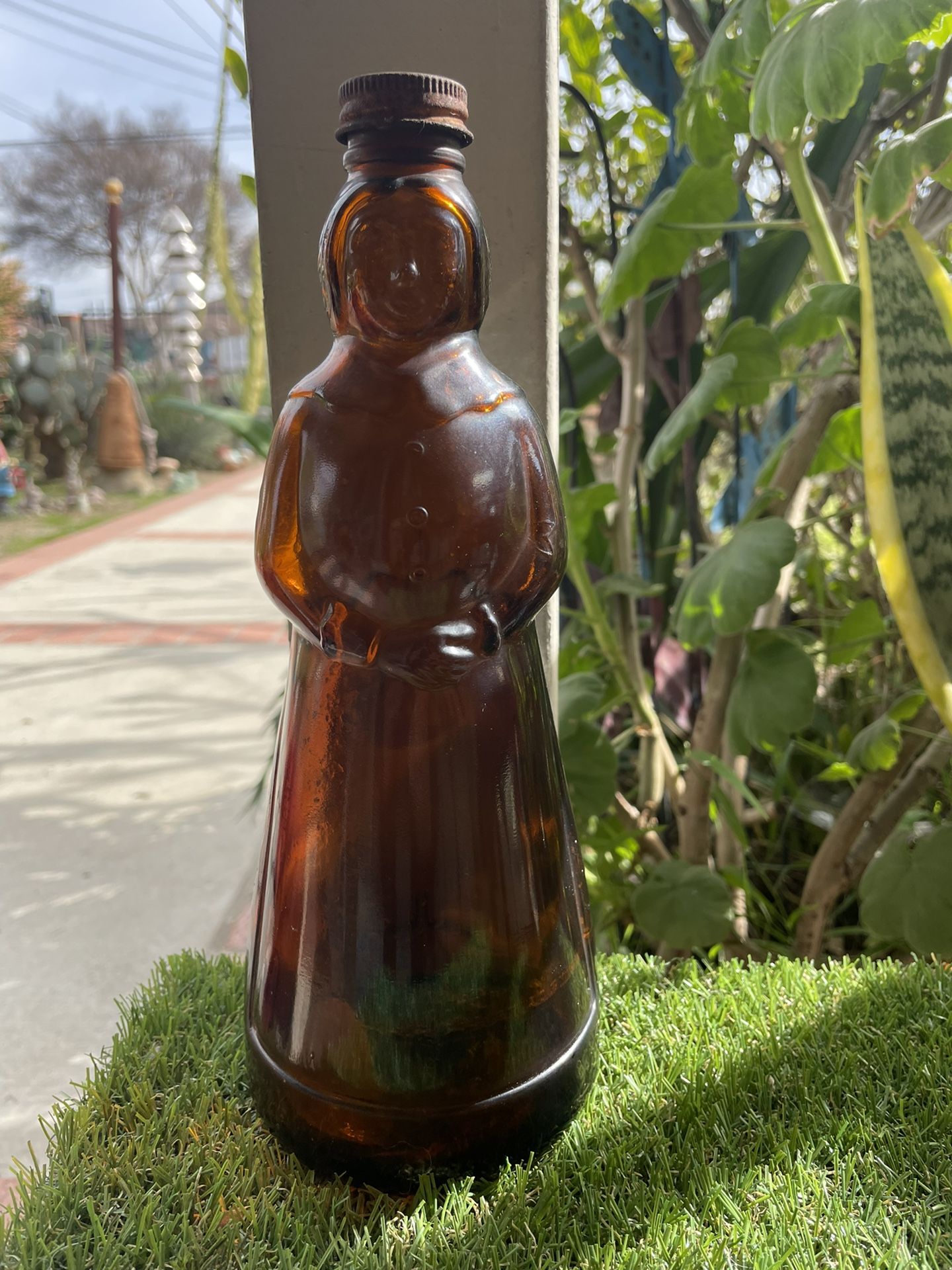 Mrs. Buttersworth Aunt Jemima Amber Glass Syrup Bottle.