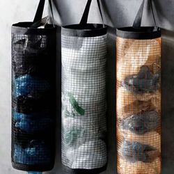 2pcs Garbage Bag Storage Hanging Bag, Wall-Mounted Drawstring Shoe Storage Bag