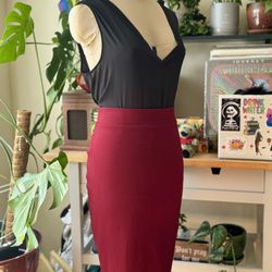 Red Pencil Skirt 