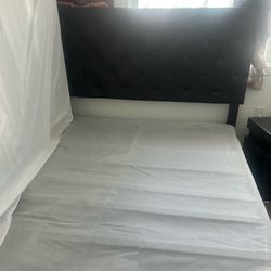 Leather queen size bed frame